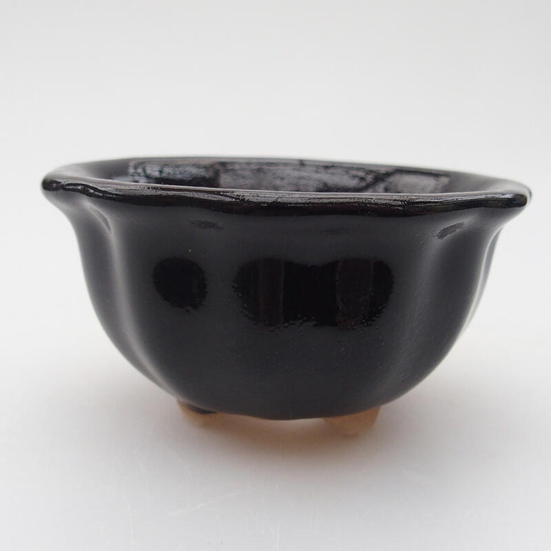 Ceramic bonsai bowl 8 x 8 x 4 cm, color black