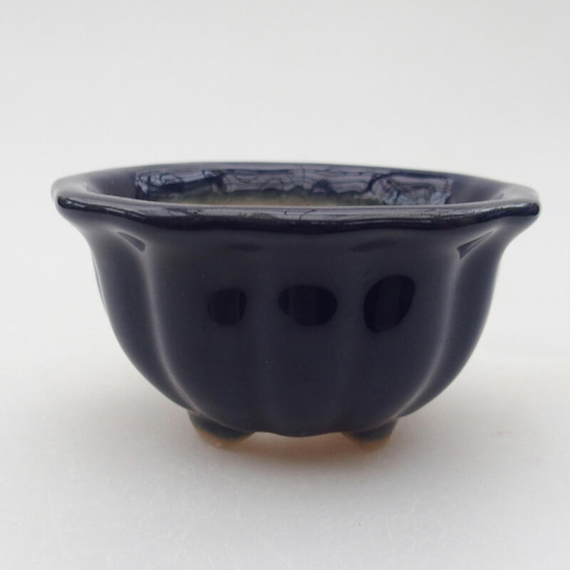 Ceramic bonsai bowl 8 x 8 x 4 cm, color blue