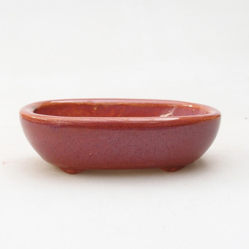 Ceramic bonsai bowl 9.5 x 6.5 x 3 cm, color pink