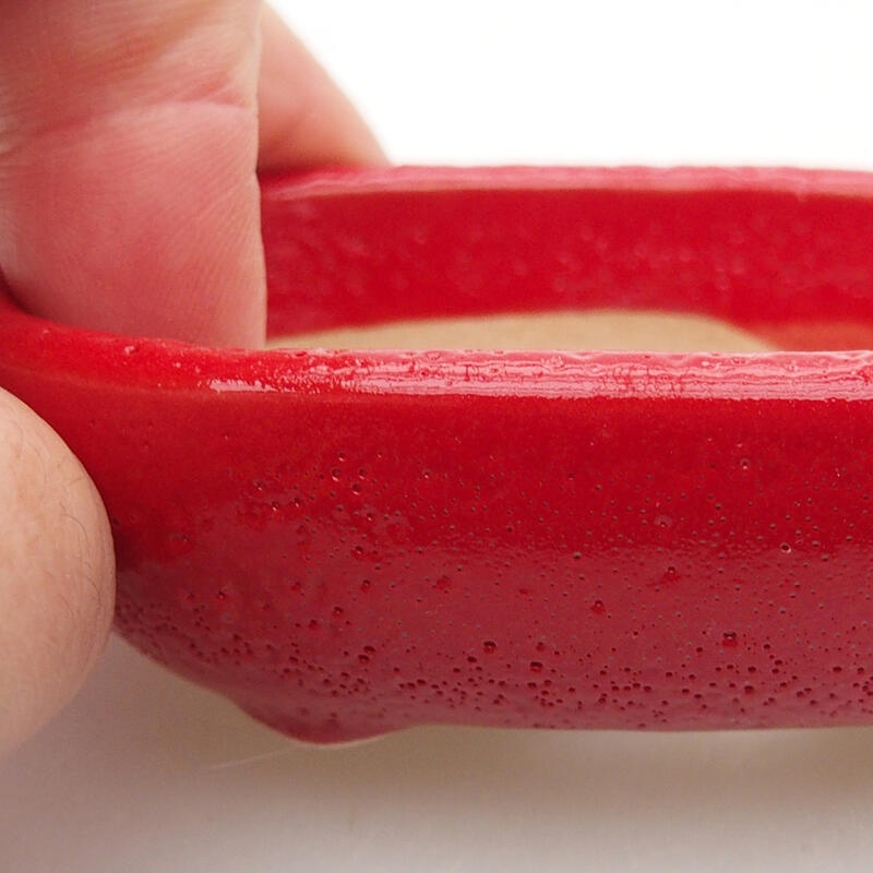 Ceramic bonsai bowl 9.5 x 6 x 2.5 cm, color red