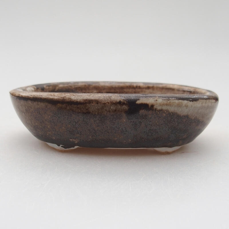 Ceramic bonsai bowl 9.5 x 6 x 2.5 cm, color brown