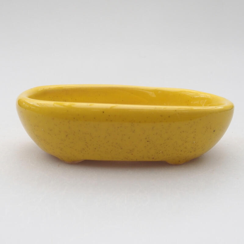 Ceramic bonsai bowl 9.5 x 6 x 2.5 cm, color yellow