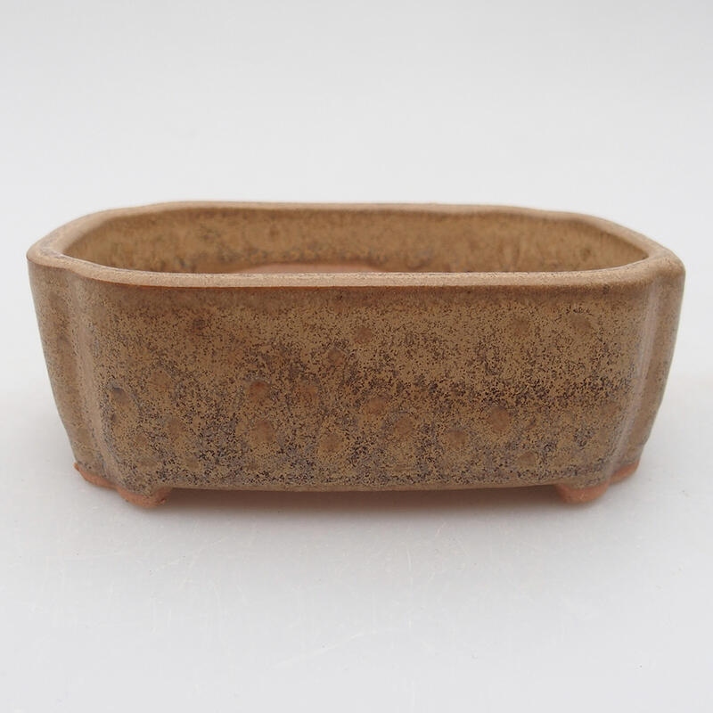 Ceramic bonsai bowl 9.5 x 7.5 x 3.5 cm, color brown