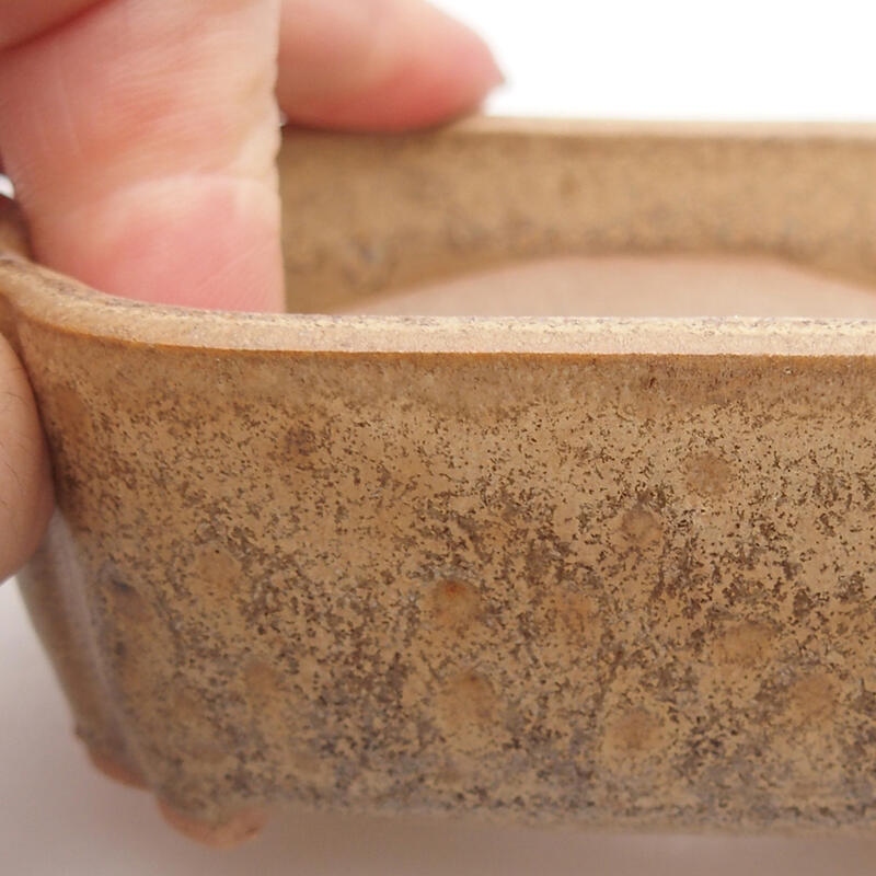 Ceramic bonsai bowl 9.5 x 7.5 x 3.5 cm, color brown