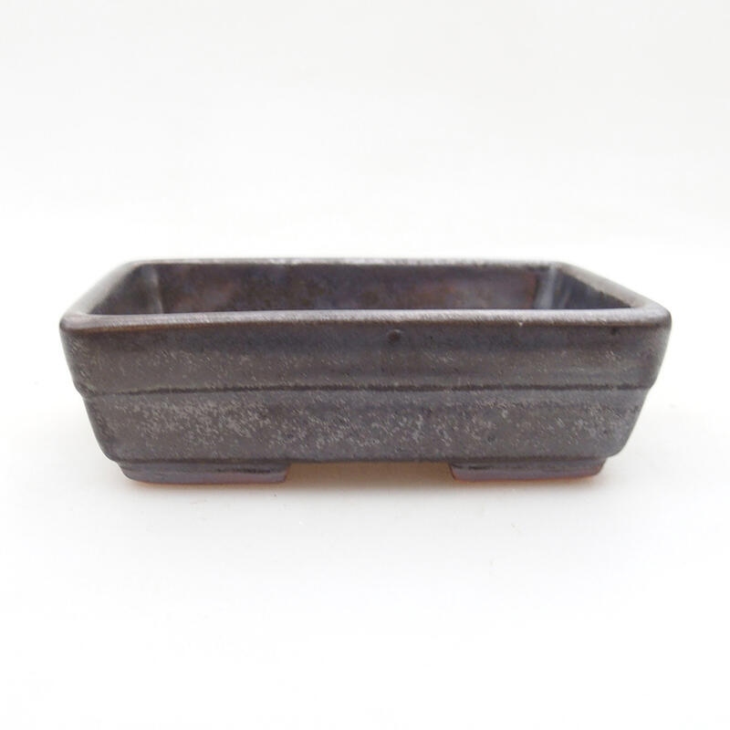 Ceramic bonsai bowl 9.5 x 7 x 2.5 cm, metal color