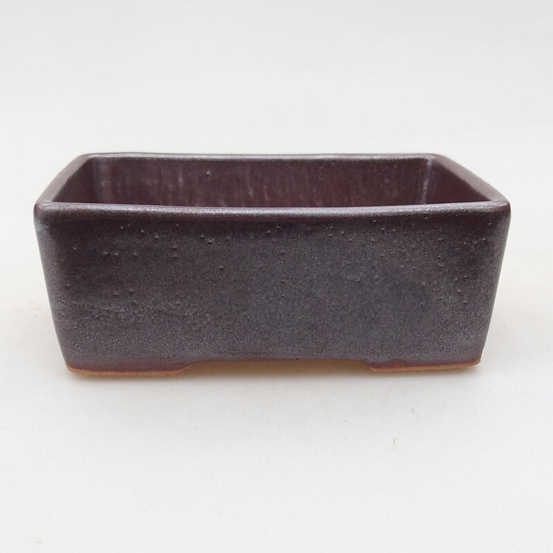 Ceramic bonsai bowl 9.5 x 7 x 3.5 cm, brown color