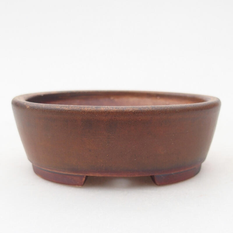 Ceramic bonsai bowl 9.5 x 8.5 x 3.5 cm, brown color