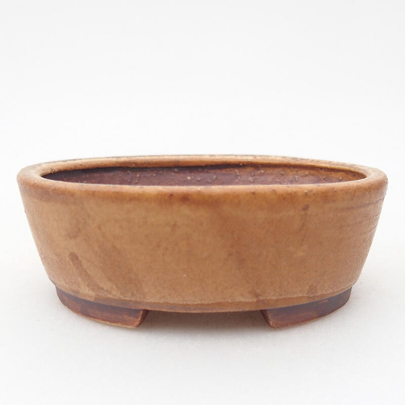 Ceramic bonsai bowl 9.5 x 8.5 x 3.5 cm, pink color