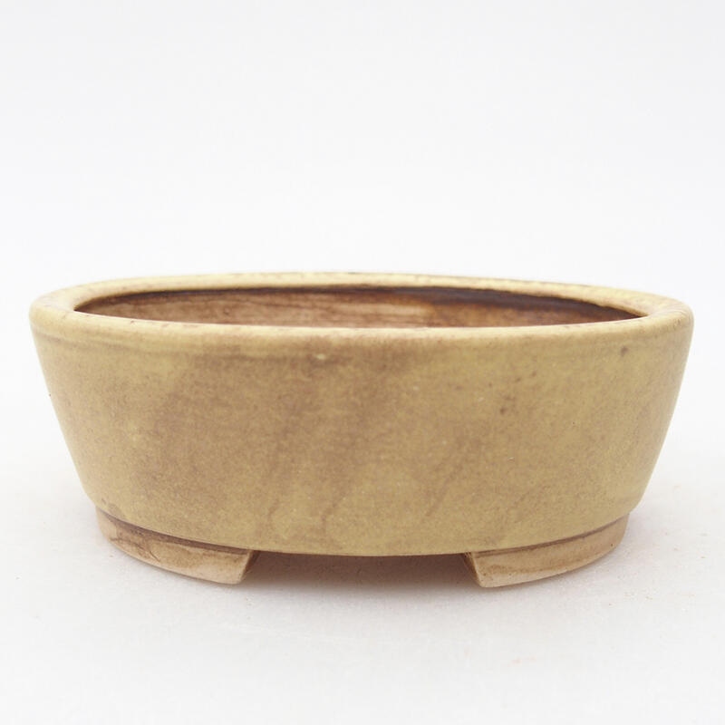 Ceramic bonsai bowl 9.5 x 8.5 x 3.5 cm, green color