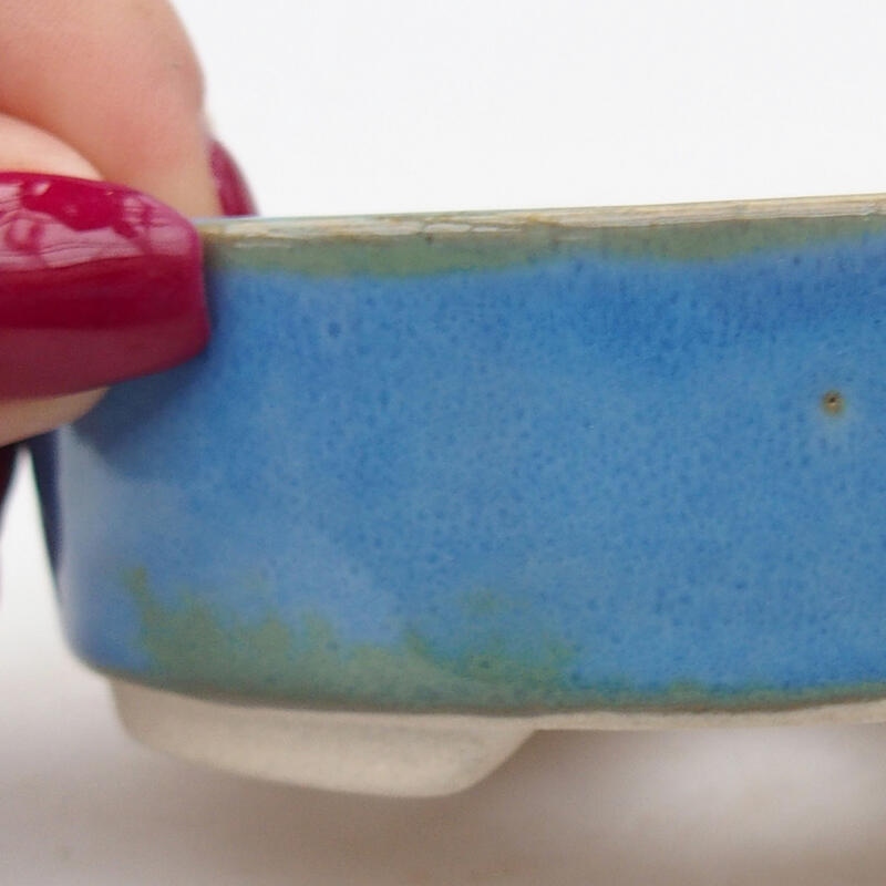 Ceramic bonsai bowl 9.5 x 8.5 x 3 cm, color blue