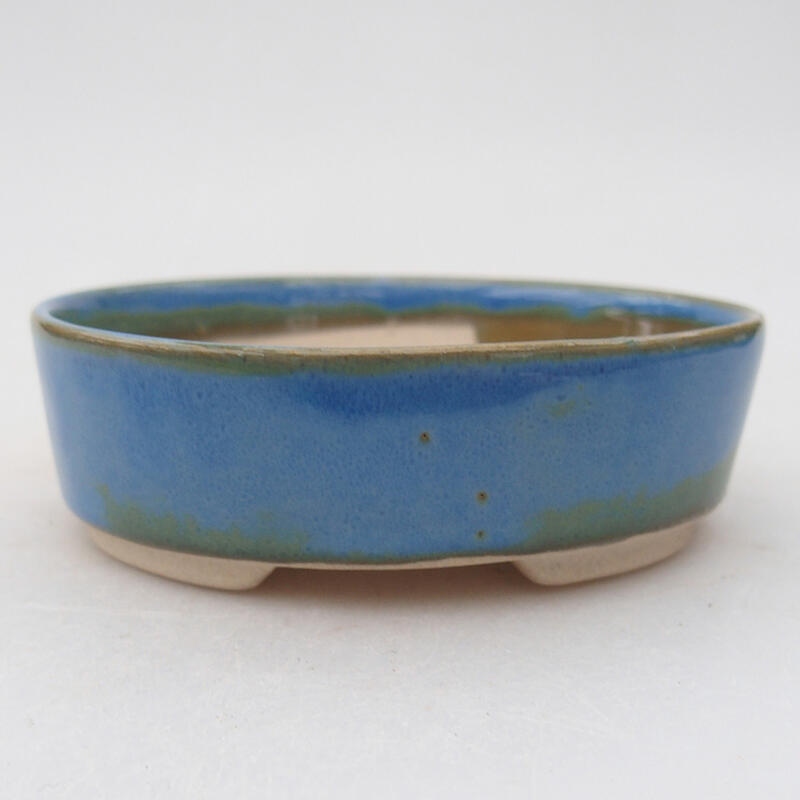 Ceramic bonsai bowl 9.5 x 8.5 x 3 cm, color blue