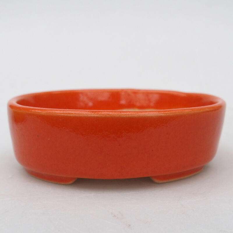 Ceramic bonsai bowl 9.5 x 8.5 x 3 cm, color orange