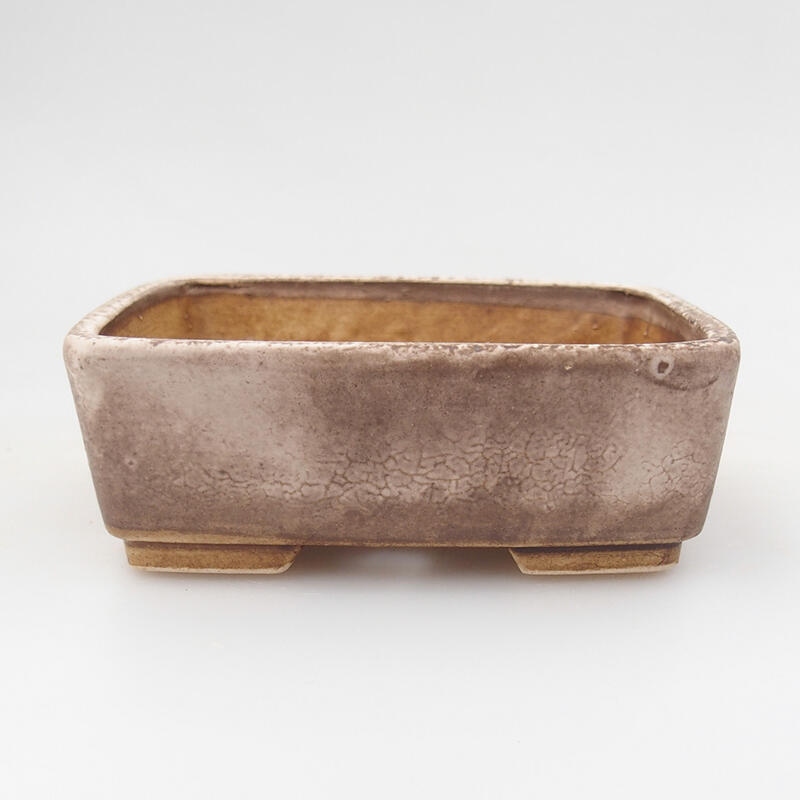 Ceramic bonsai bowl 9.5 x 8 x 3.5 cm, color beige-brown