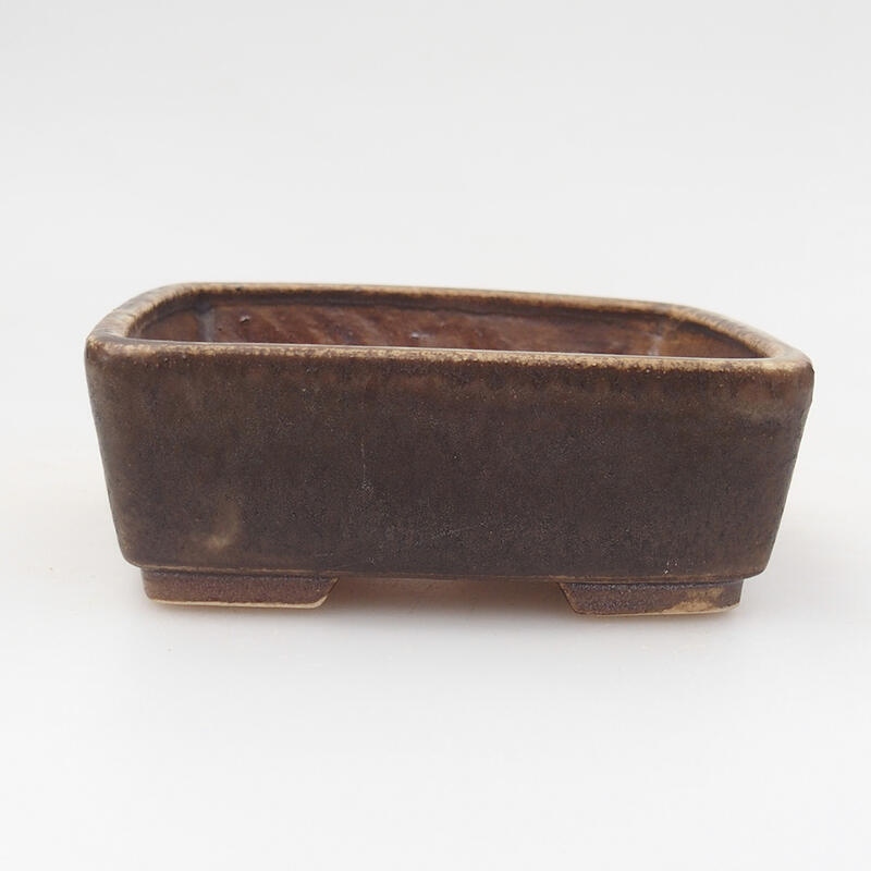 Ceramic bonsai bowl 9.5 x 8 x 3.5 cm, color brown