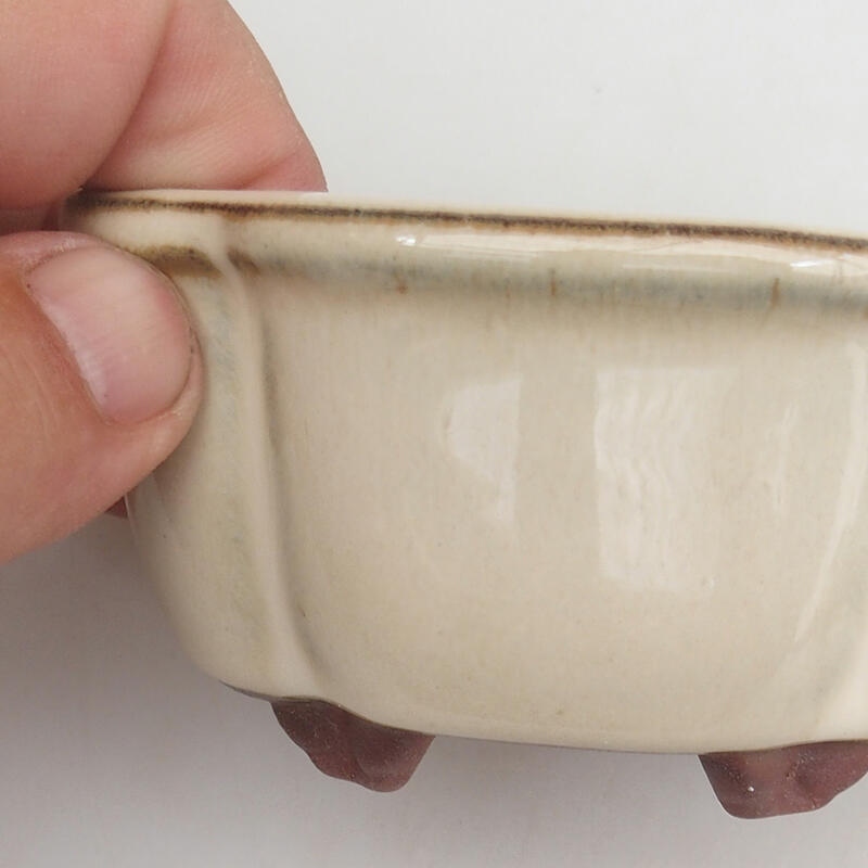 Ceramic bonsai bowl 9.5 x 8 x 5 cm, color beige