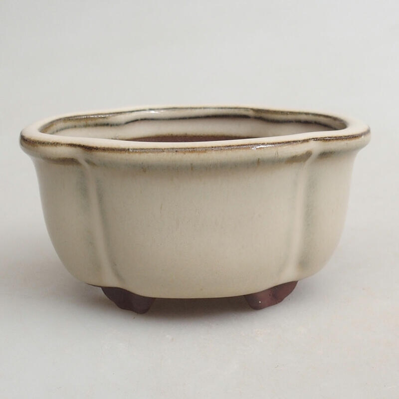 Ceramic bonsai bowl 9.5 x 8 x 5 cm, color beige