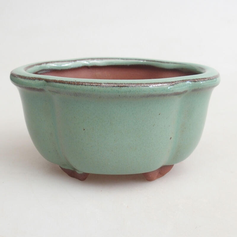 Ceramic bonsai bowl 9.5 x 8 x 5 cm, color green