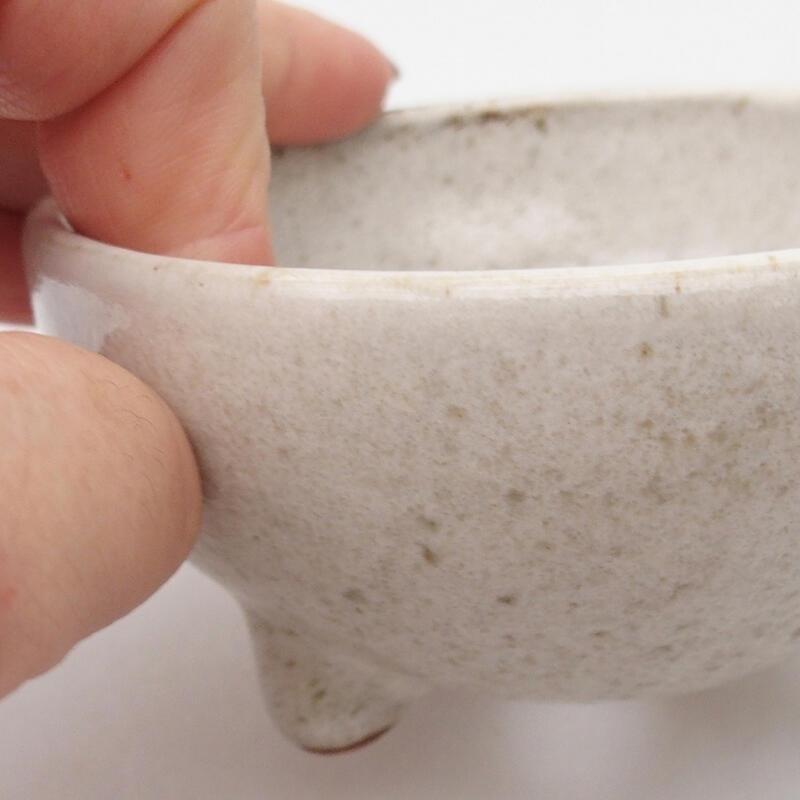 Ceramic bonsai bowl 9.5 x 9.5 x 4.5 cm, color white