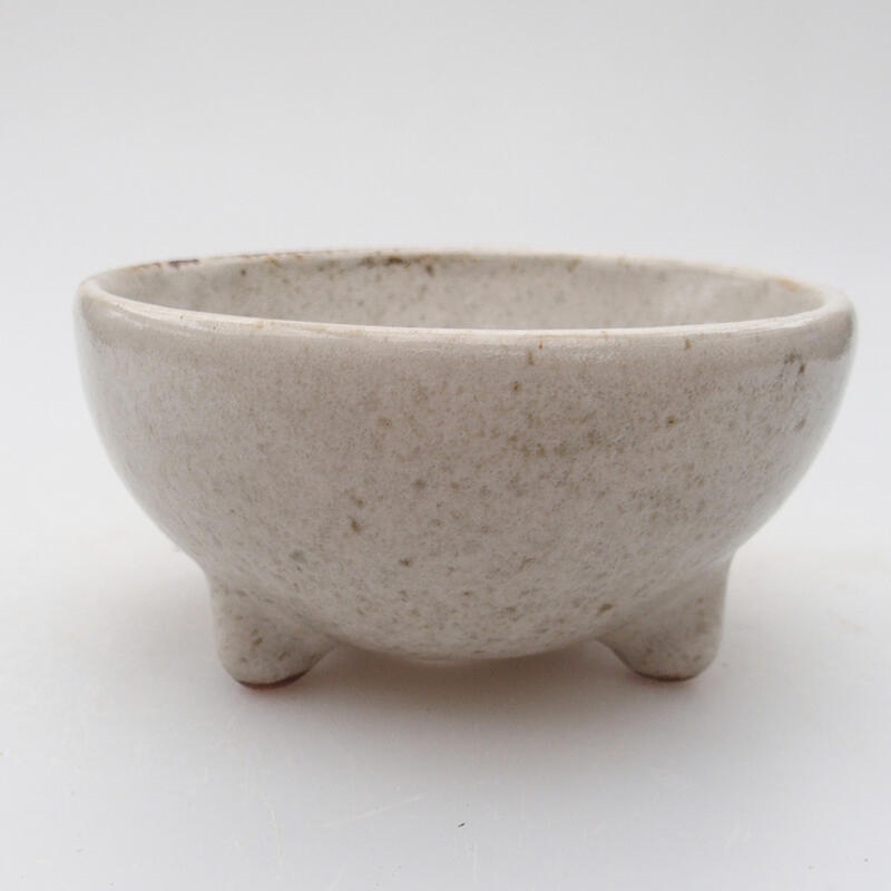 Ceramic bonsai bowl 9.5 x 9.5 x 4.5 cm, color white