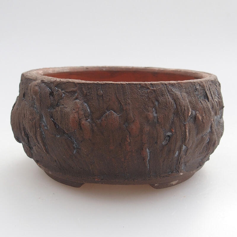 Ceramic bonsai bowl 9.5 x 9.5 x 4.5 cm, color brown