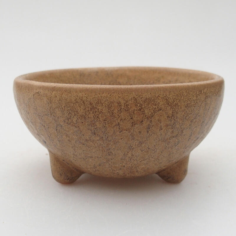 Ceramic bonsai bowl 9.5 x 9.5 x 4.5 cm, color brown