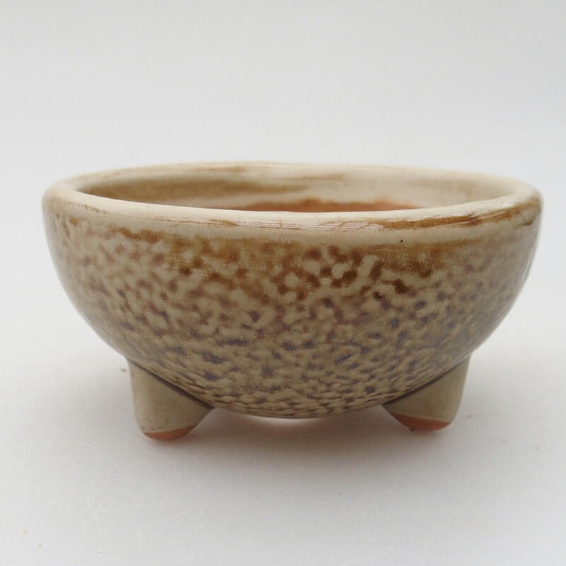 Ceramic bonsai bowl 9.5 x 9.5 x 4.5 cm, color brown