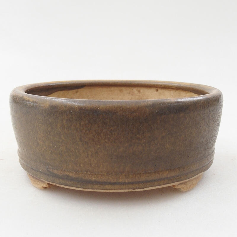 Ceramic bonsai bowl 9.5 x 9.5 x 4 cm, color brown