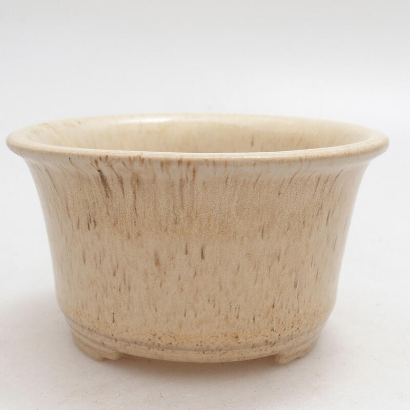 Ceramic bonsai bowl 9.5 x 9.5 x 5.5 cm, color beige