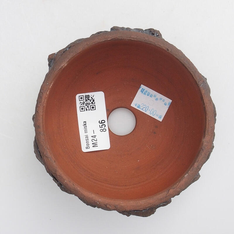 Ceramic bonsai bowl 9.5 x 9.5 x 5 cm, color brown