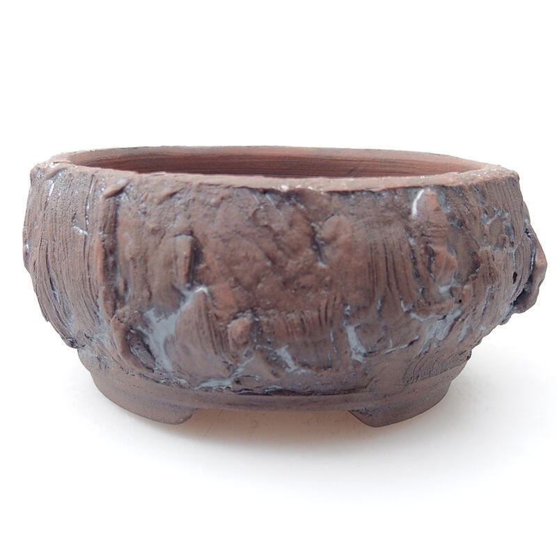 Ceramic bonsai bowl 9.5 x 9.5 x 5 cm, color brown