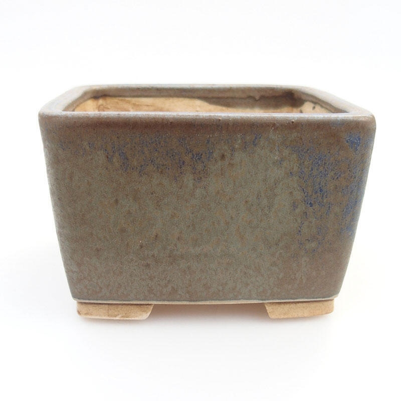 Ceramic bonsai bowl 9.5 x 9.5 x 6.5 cm, color blue