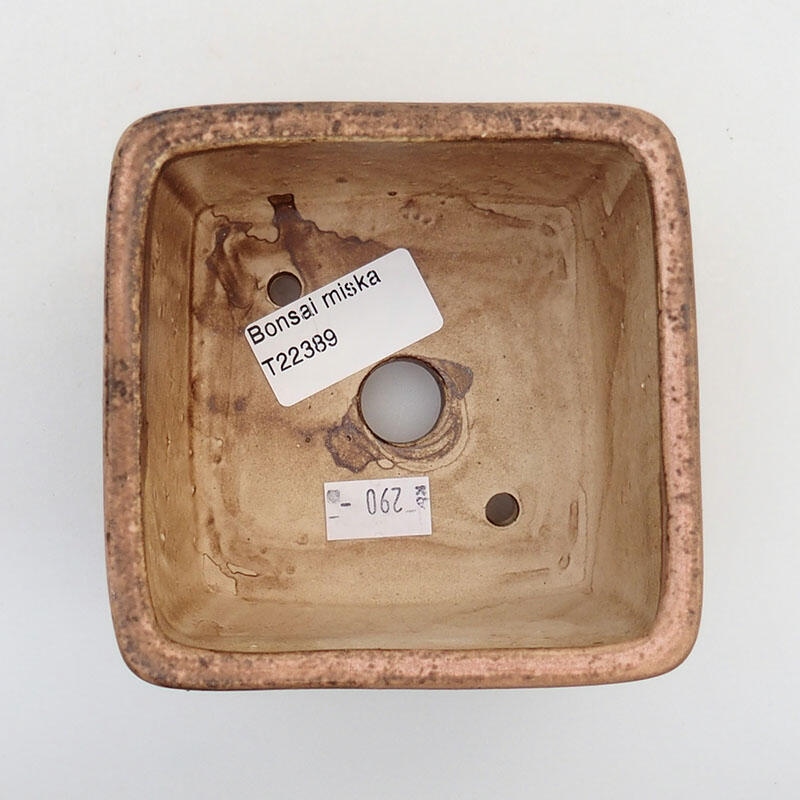 Ceramic bonsai bowl 9.5 x 9.5 x 6.5 cm, color pink