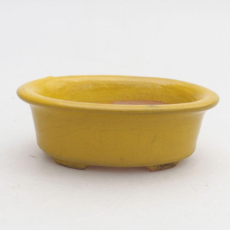 Ceramic bonsai bowl 9 x 6 x 3 cm, color yellow