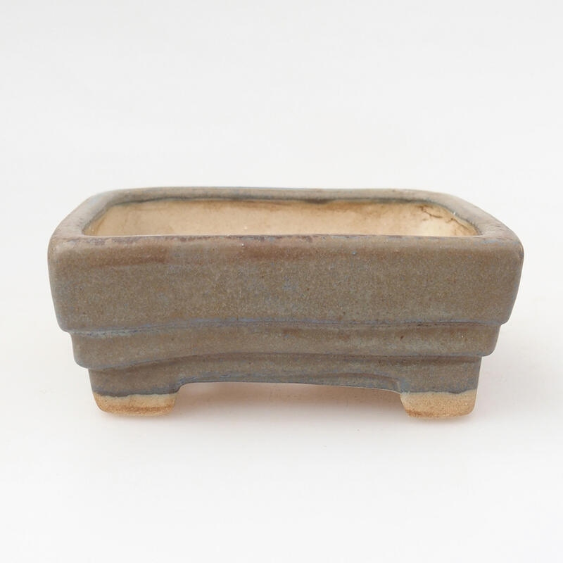 Ceramic bonsai bowl 9 x 7.5 x 3.5 cm, color blue-grey