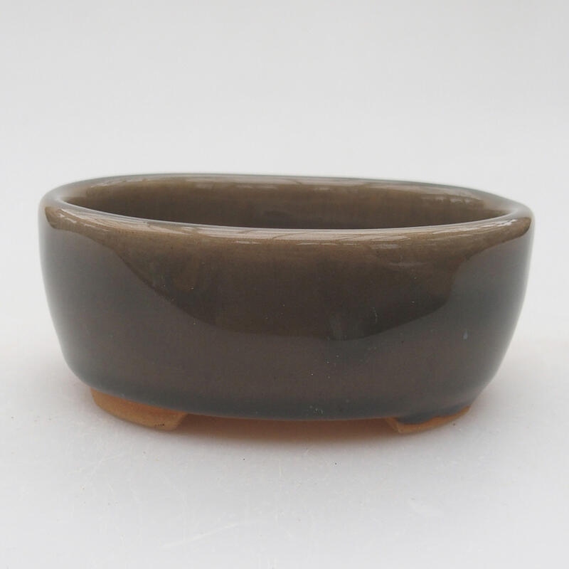 Ceramic bonsai bowl 9 x 7.5 x 3.5 cm, color gray