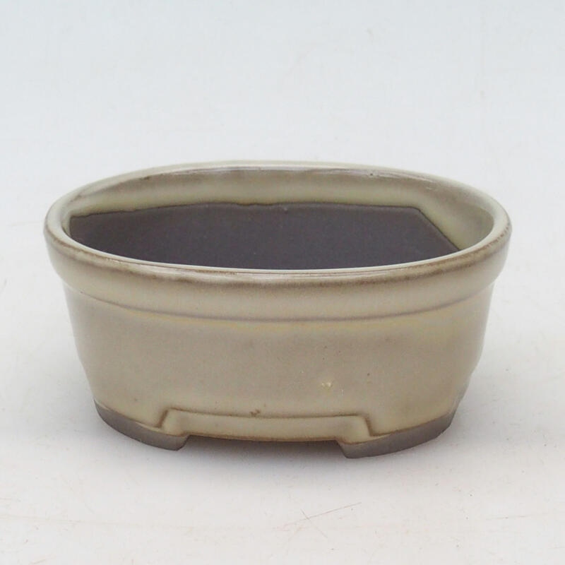 Ceramic bonsai bowl 9 x 7.5 x 4 cm, color beige