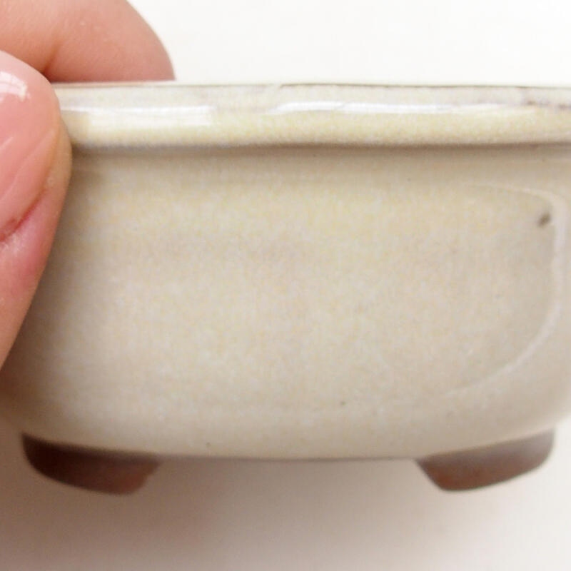 Ceramic bonsai bowl 9 x 7.5 x 4 cm, color beige