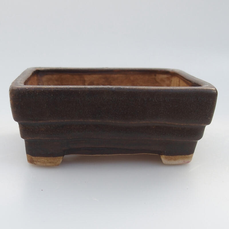 Ceramic bonsai bowl 9 x 7.5 x 3.5 cm, color brown