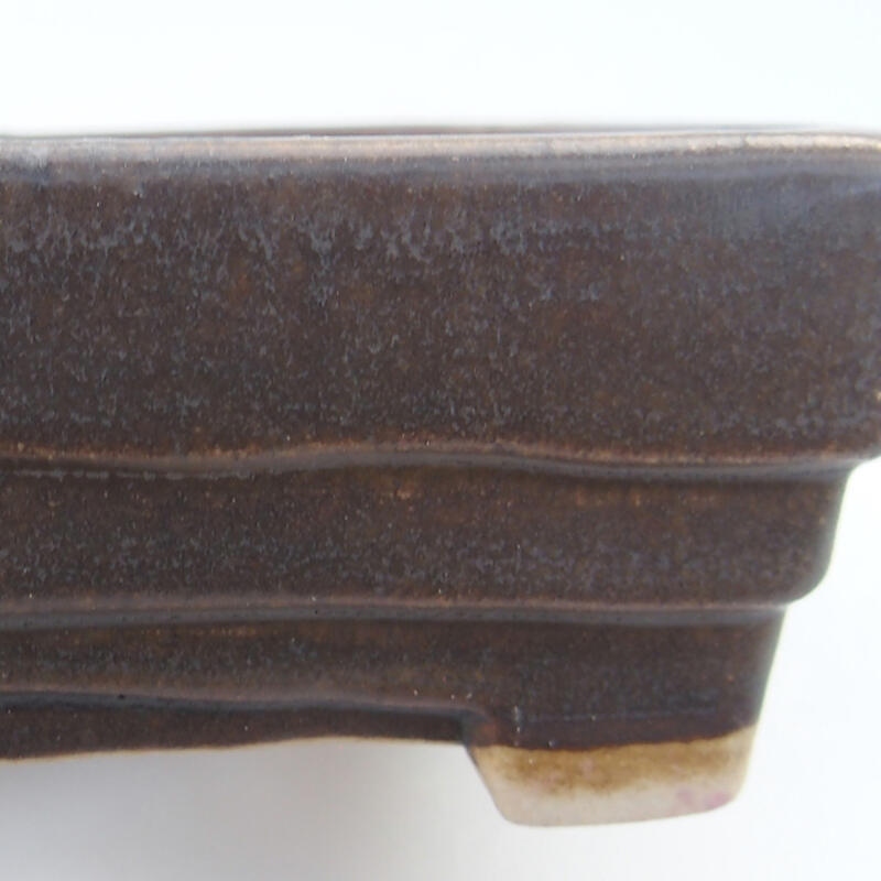 Ceramic bonsai bowl 9 x 7.5 x 3.5 cm, color brown