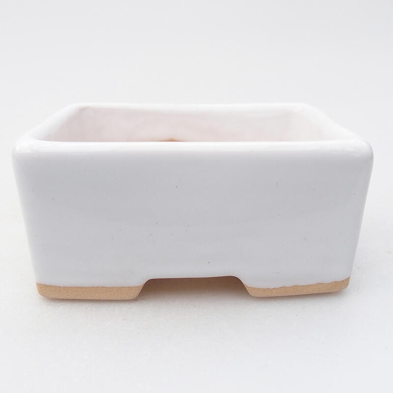 Ceramic bonsai bowl 9 x 7 x 4,5 cm, colour white