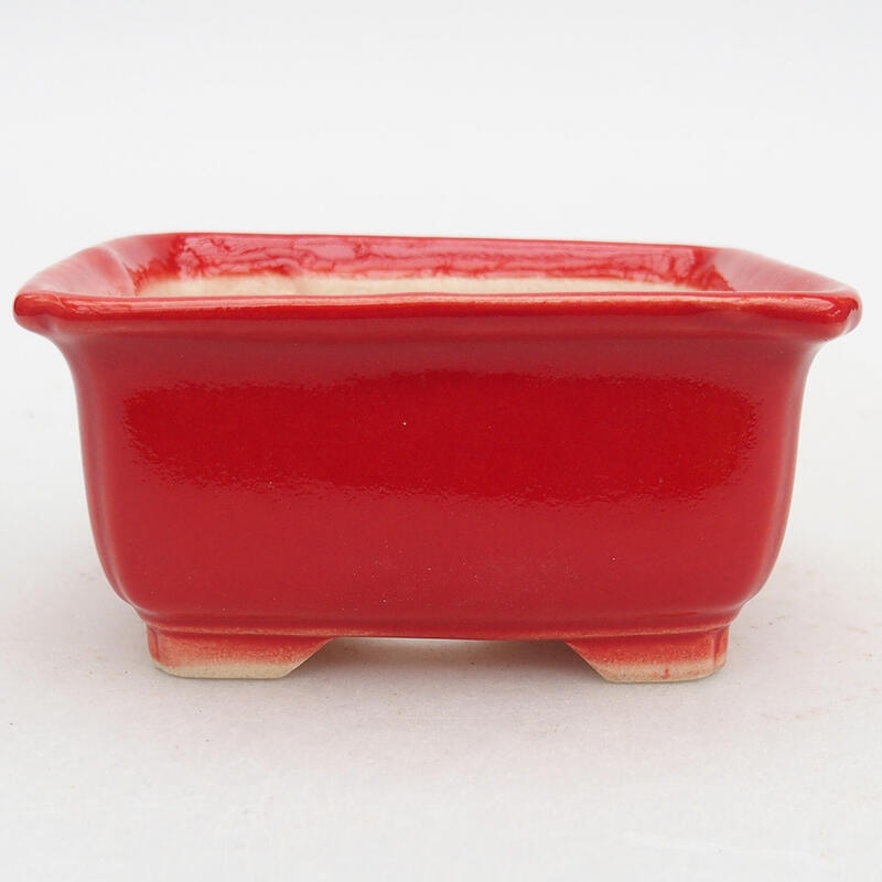 Ceramic bonsai bowl 9 x 7 x 4.5 cm, color red