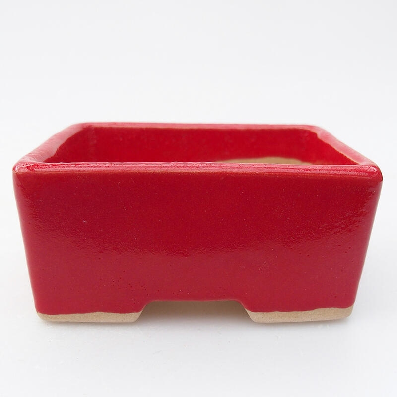 Ceramic bonsai bowl 9 x 7 x 4,5 cm, colour red