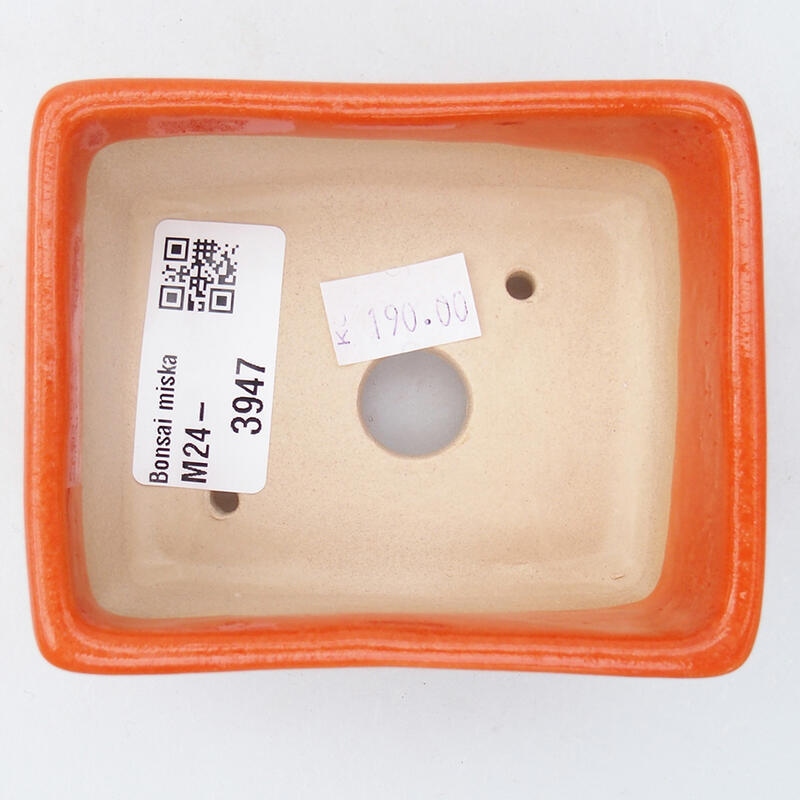 Ceramic bonsai bowl 9 x 7 x 4,5 cm, colour orange