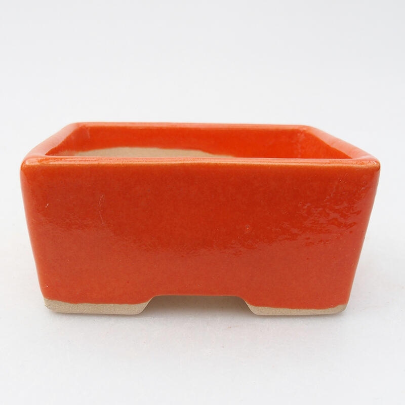 Ceramic bonsai bowl 9 x 7 x 4,5 cm, colour orange