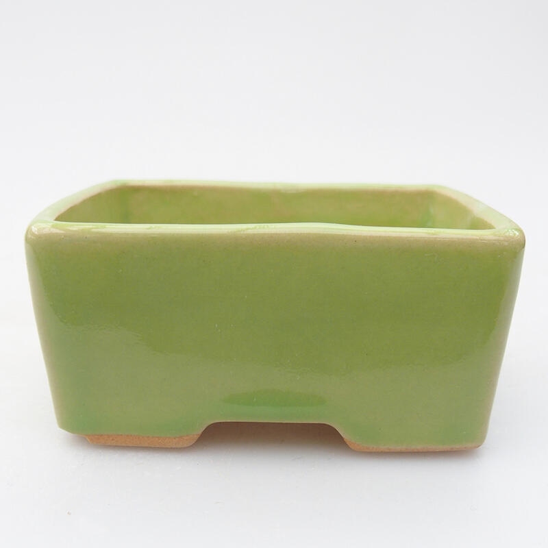 Ceramic bonsai bowl 9 x 7 x 4,5 cm, colour green