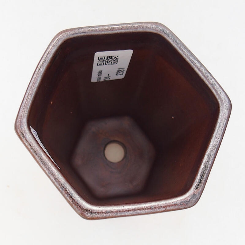 Ceramic bonsai bowl 9 x 8.5 x 14.5 cm, color brown