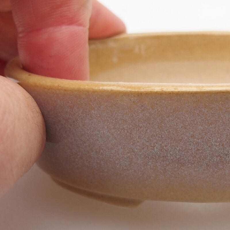 Ceramic bonsai bowl 9 x 8 x 2.5 cm, color beige