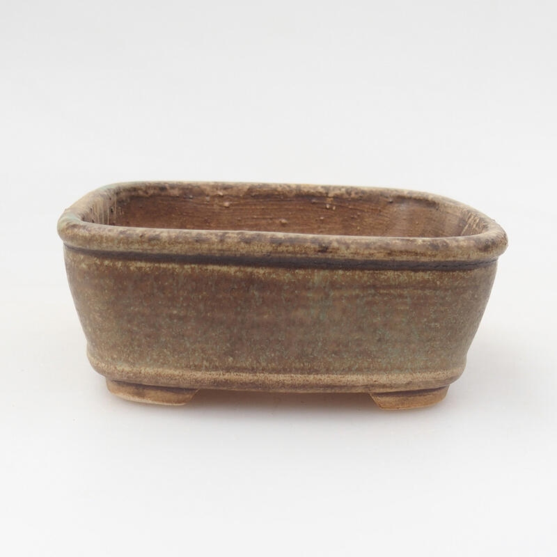 Ceramic bonsai bowl 9 x 8 x 3.5 cm, color brownish green