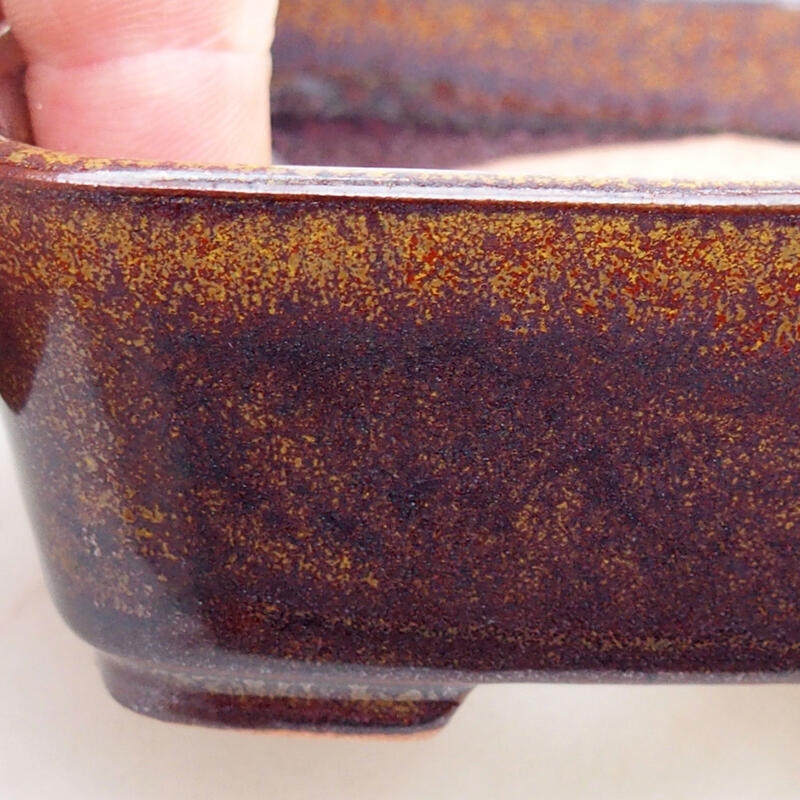 Ceramic bonsai bowl 9 x 8 x 3 cm, color brown