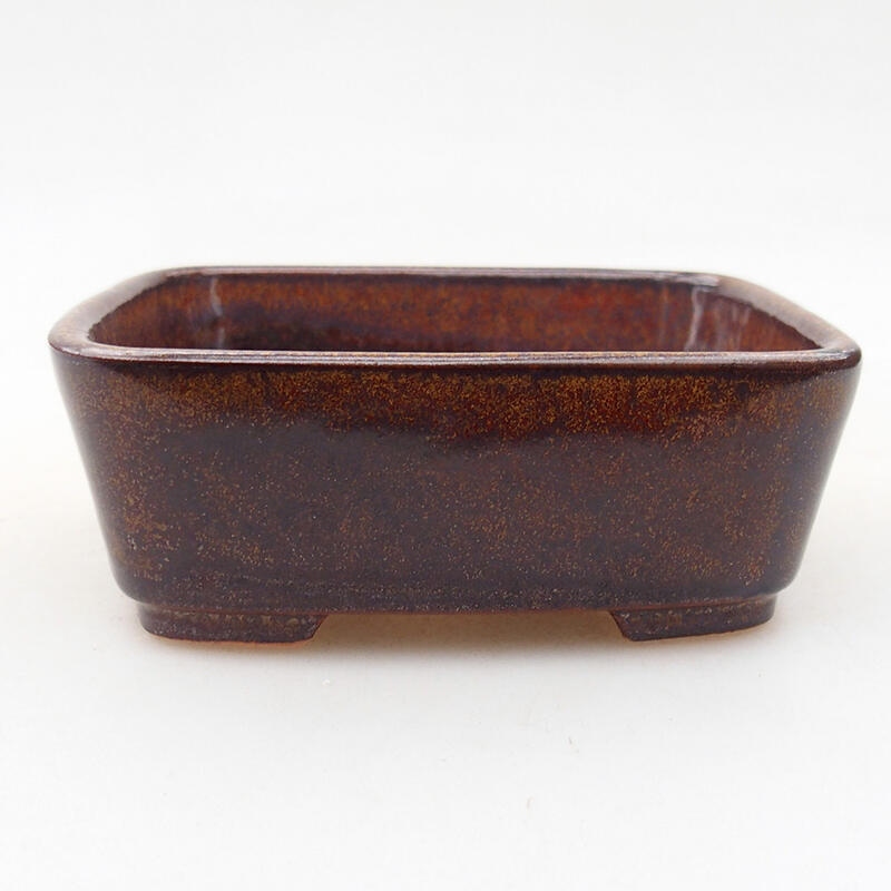 Ceramic bonsai bowl 9 x 8 x 3 cm, color brown